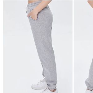 Forever 21 Heather Grey Fleece Drawstring Joggers